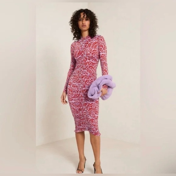A.L.C. Dresses & Skirts - A.L.C. Ansel Ruched Long-Sleeve Body-Con Midi Dress